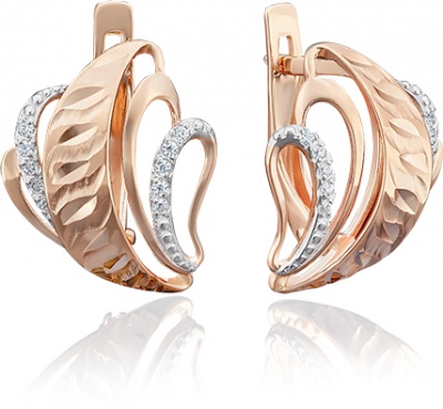 

Серьги из красного золота с фианитом PLATINA jewelry 02-3761-00-401-1110-23, 02-3761-00-401-1110-23