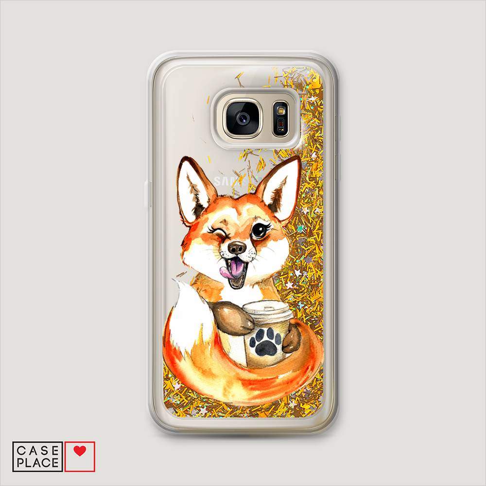 

Чехол Awog "Подмигивающая лиса с кофе" для Samsung Galaxy S7 edge, 24690-1