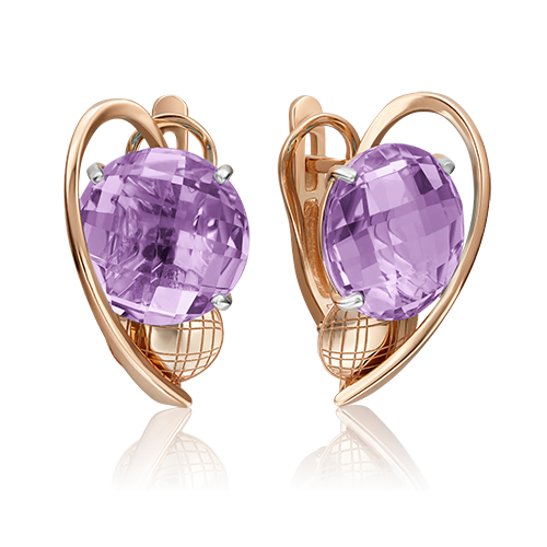 

Серьги из красного золота с аметистом PLATINA jewelry 02-4183-00-203-1110-46, 02-4183-00-203-1110-46