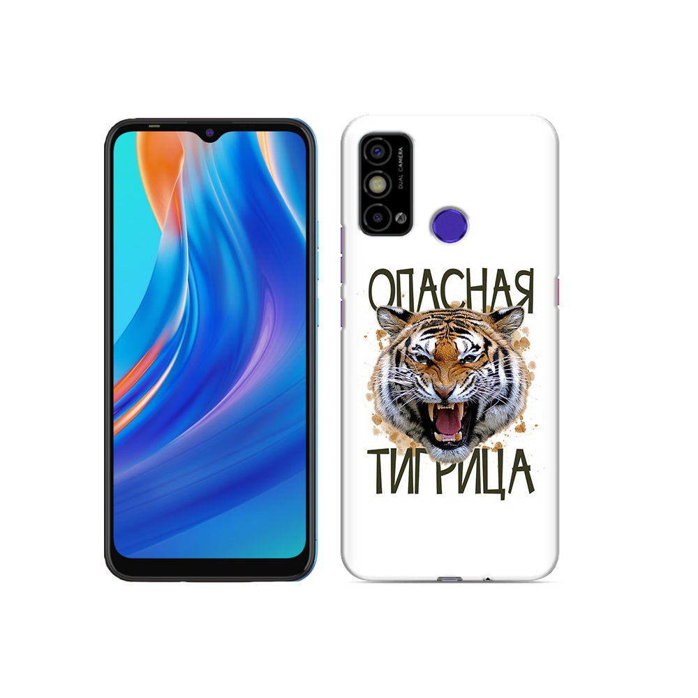 

Чехол MyPads Tocco для Tecno Spark Go опасная тигрица, Прозрачный, Tocco