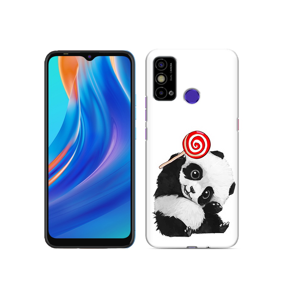 

Чехол MyPads Tocco для Tecno Spark Go панда с леденцом, Прозрачный, Tocco