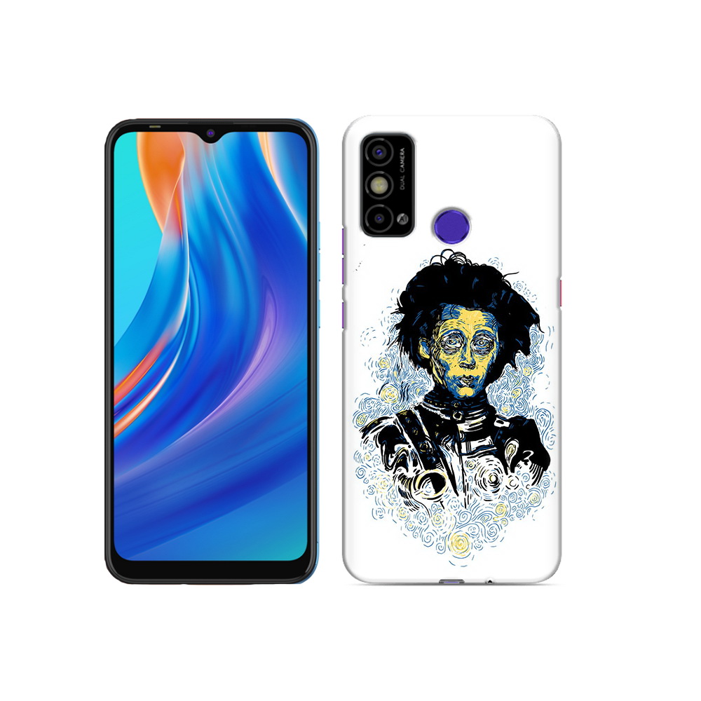 

Чехол MyPads Tocco для Tecno Spark Go парень черно-белый абстракция, Прозрачный, Tocco