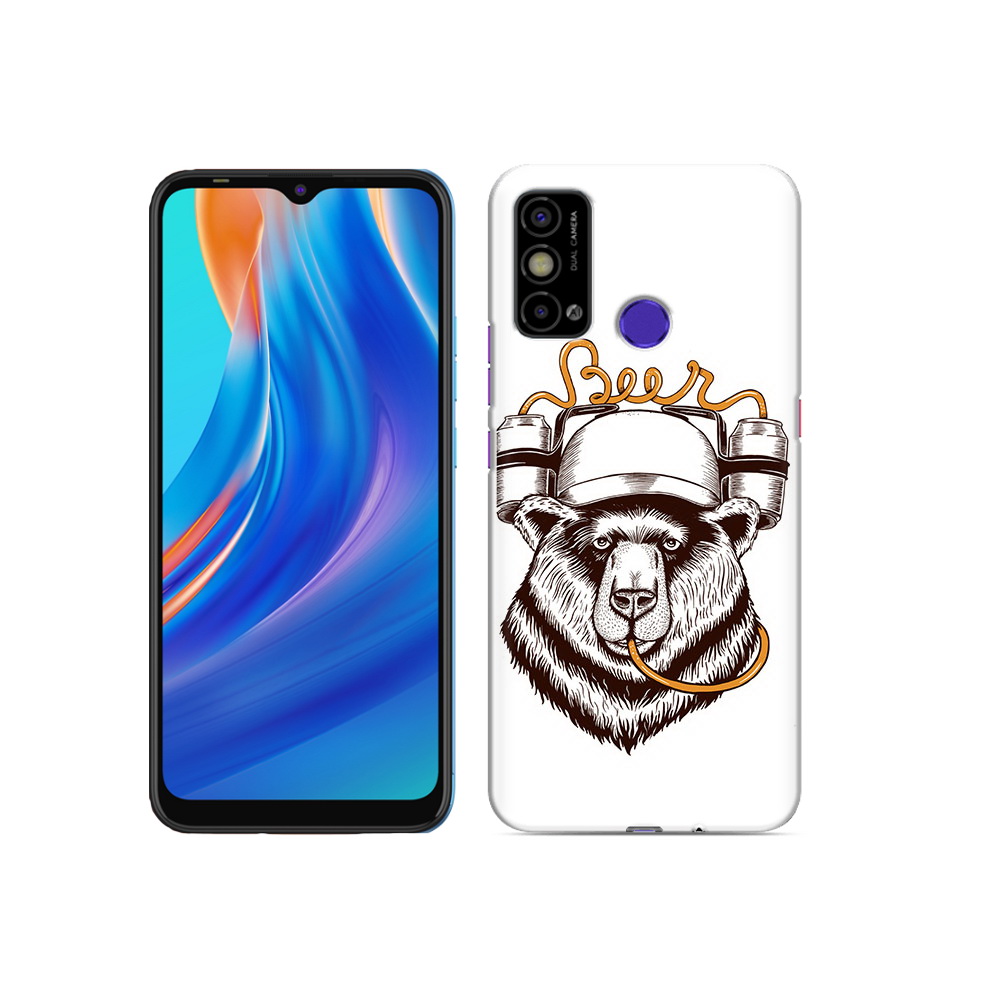 

Чехол MyPads Tocco для Tecno Spark Go пивной медведь, Прозрачный, Tocco