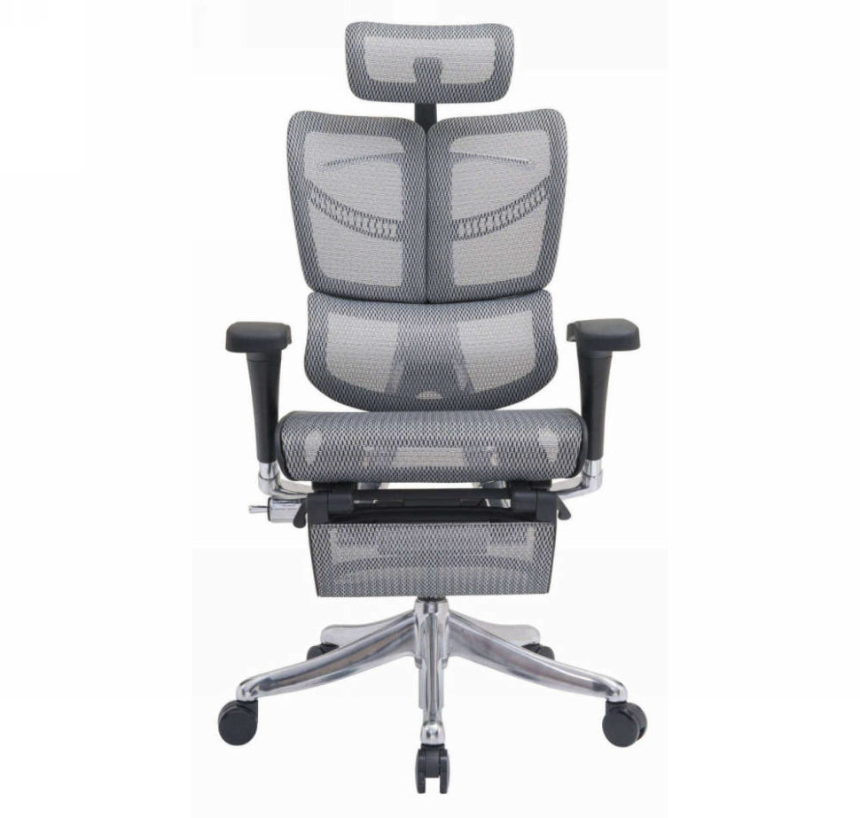 Кресло EXPERT  FLY RFYM01-G-GY сетка серая/каркас серый с подножкой