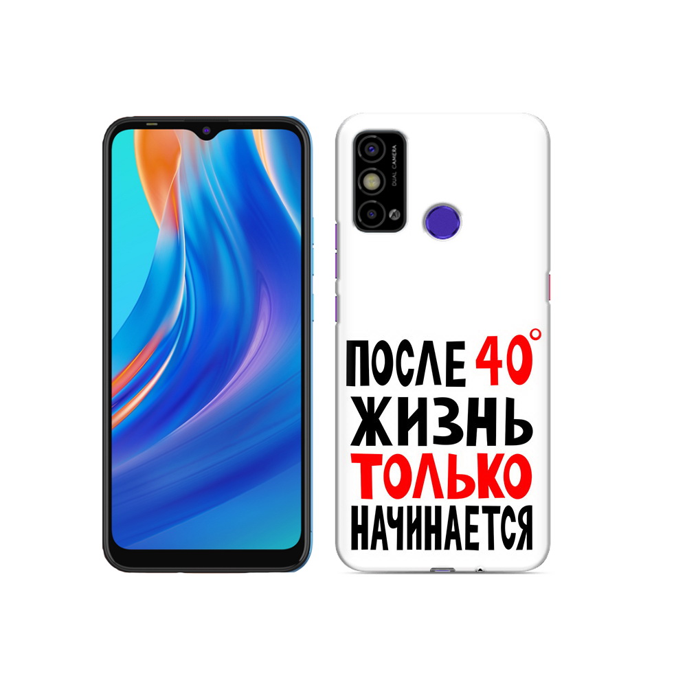 

Чехол MyPads Tocco для Tecno Spark Go после 40 жизнь начинается, Прозрачный, Tocco