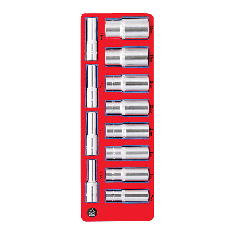 Набор глубоких головок Мастак 1/2”, двенадцатигранные, ложемент, 12 предметов 5-014212