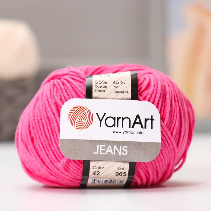 

Пряжа YarnArt Jeans, 55% хлопок, 45% акрил, 160 м/50 гр, (42 ярко-розовый), Jeans, 55% хлопок, 45% акрил, 160 м/50 гр, (42 ярко-розовый)