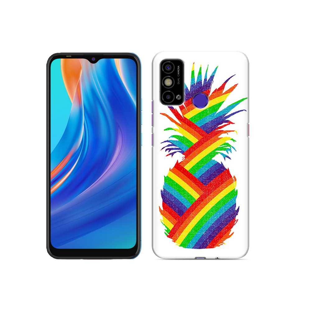 

Чехол MyPads Tocco для Tecno Spark Go радужный ананас, Прозрачный, Tocco