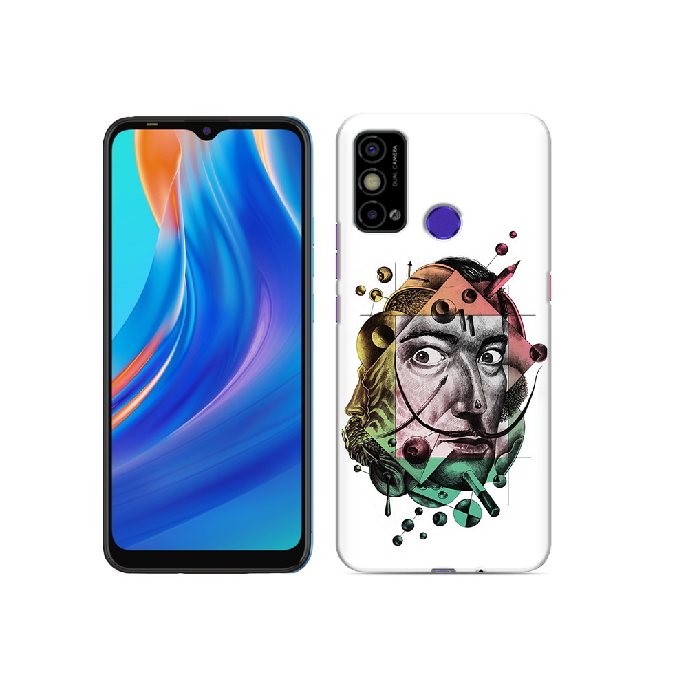 

Чехол MyPads Tocco для Tecno Spark Go разноцветное лицо абстракция, Прозрачный, Tocco