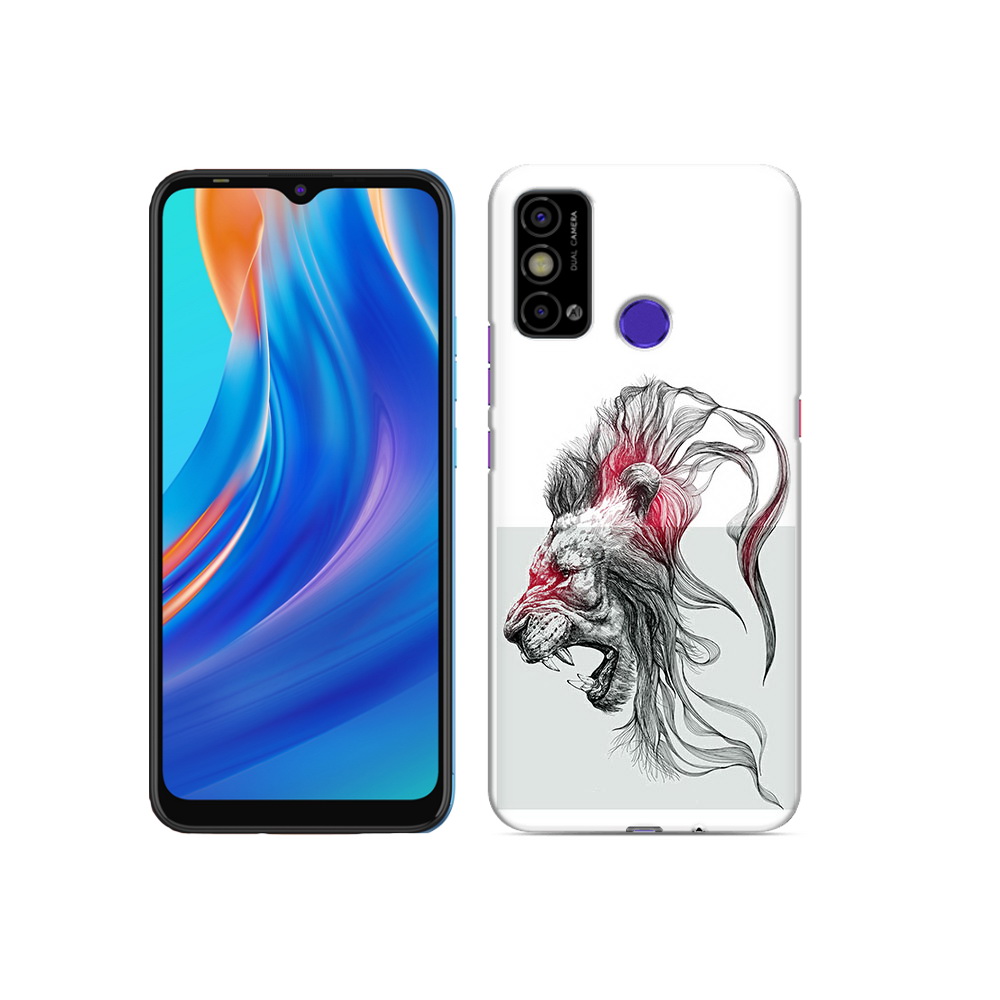 

Чехол MyPads Tocco для Tecno Spark Go разъяренный лев, Прозрачный, Tocco