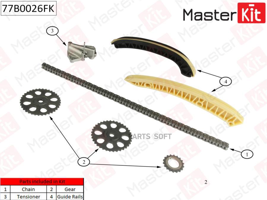 Комплект Цепи Грм MasterKit арт. 77B0026FK