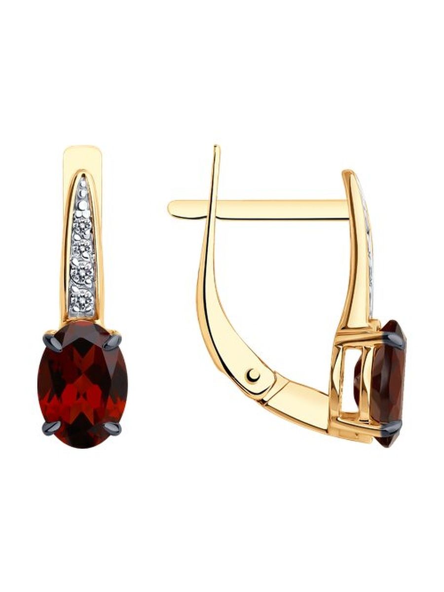 

Серьги из золота TEO MAORI 851-320-01933-4, гранат/фианит, 851-320-01933-4