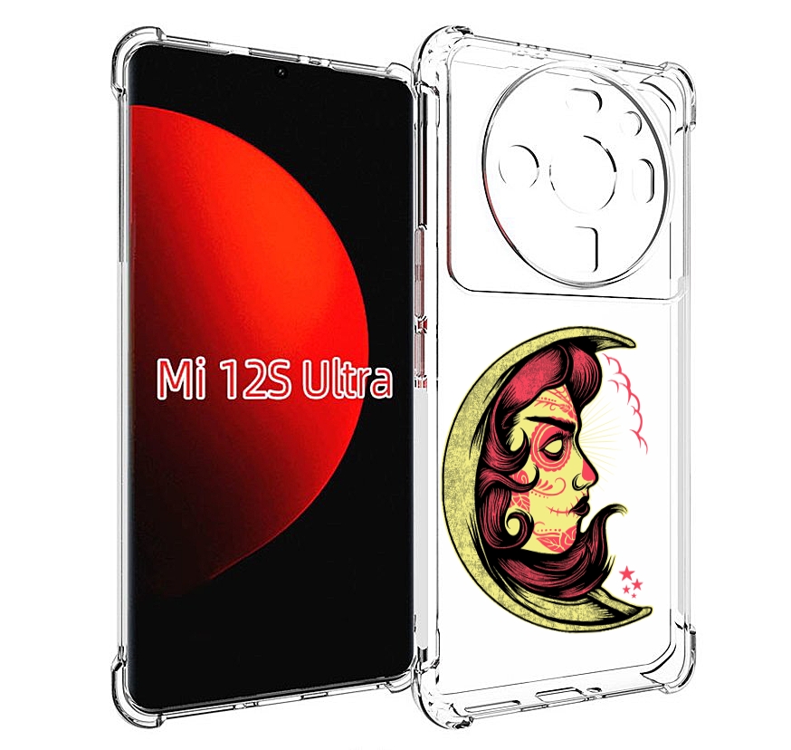 

Чехол MyPads желтый полумесяц с лицом девушки для Xiaomi 12S Ultra, Прозрачный, Tocco