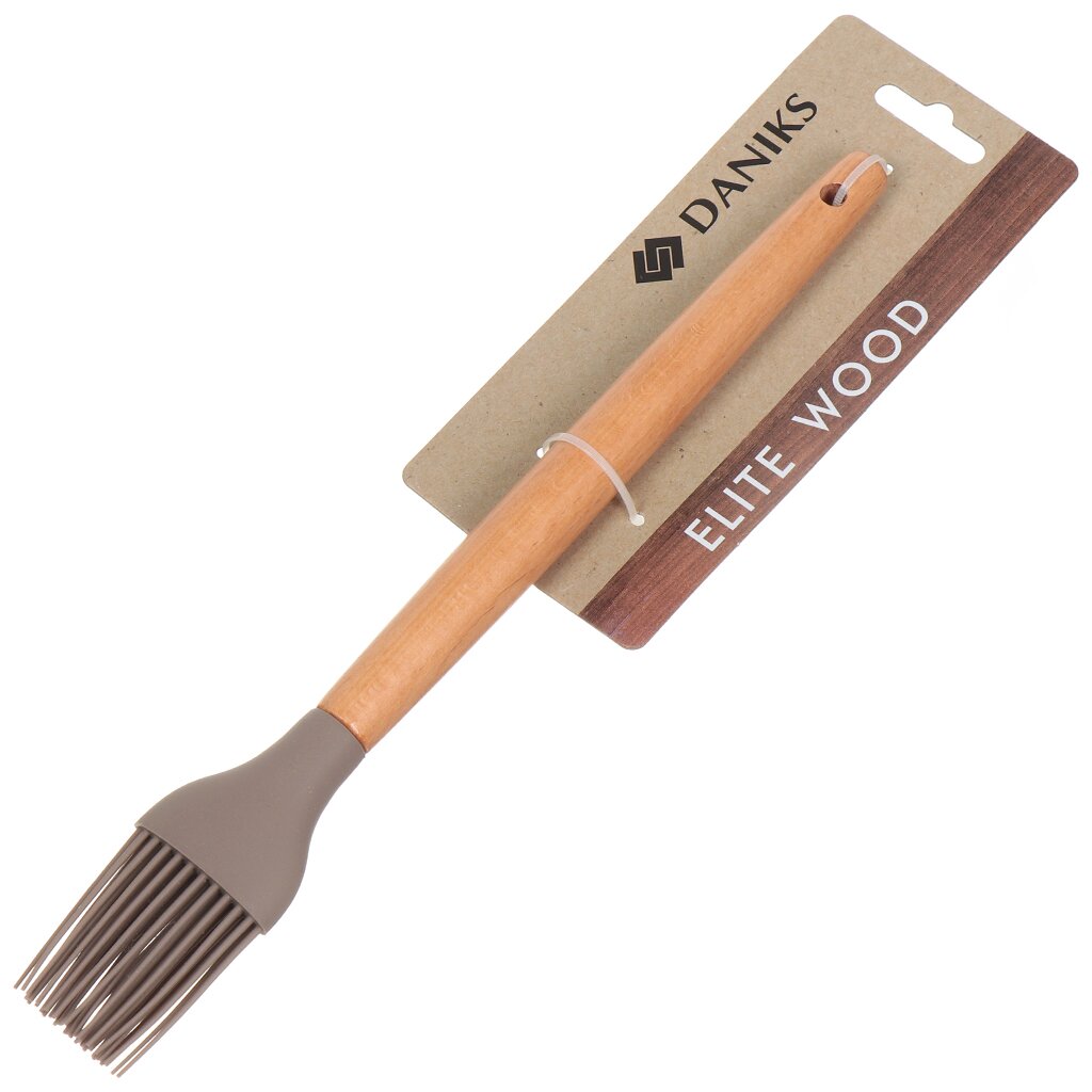 

Кисточка кондитерская силикон навеска Daniks Elite Wood 161503-6, Коричневый
