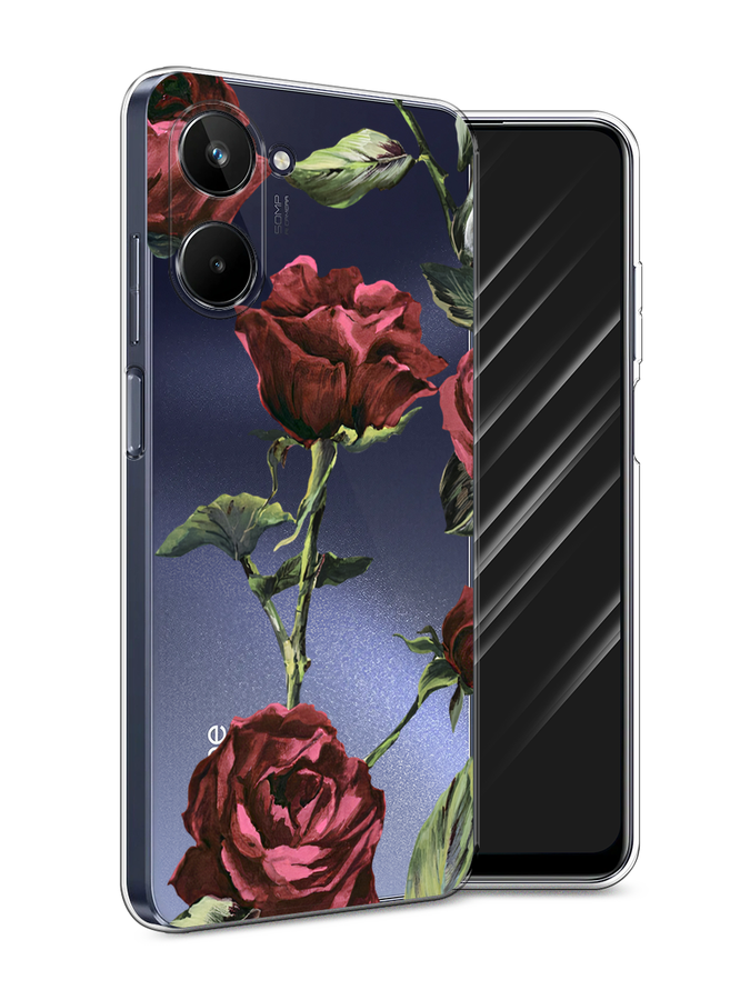 

Чехол Awog на Realme 10 5G "Бордовые розы фон", Красный, 2512650-8