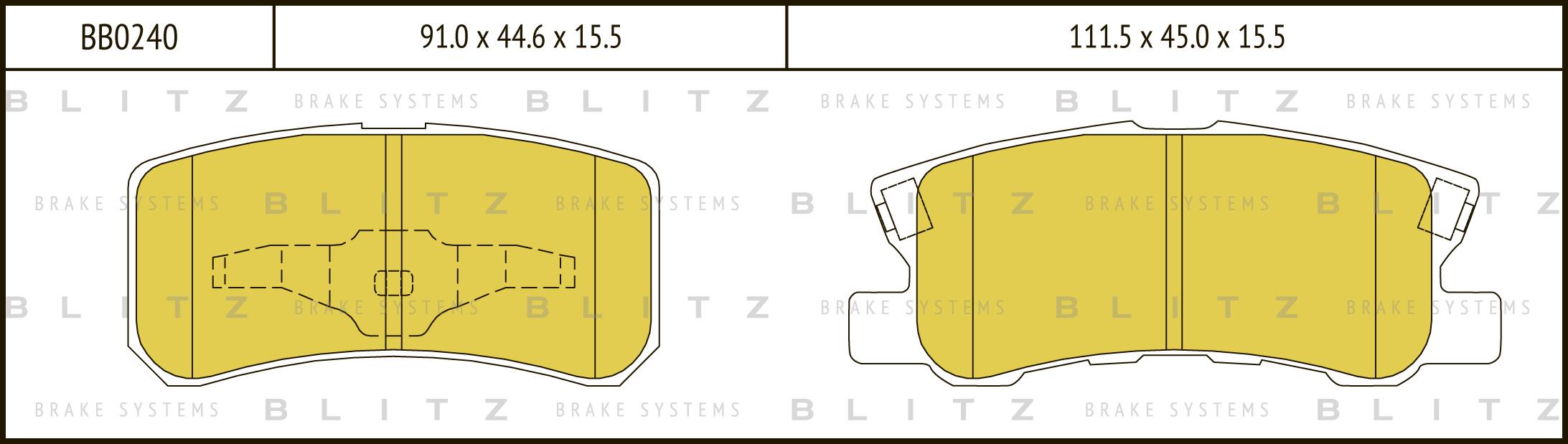 

Тормозные колодки BLITZ задние дисковые bb0240