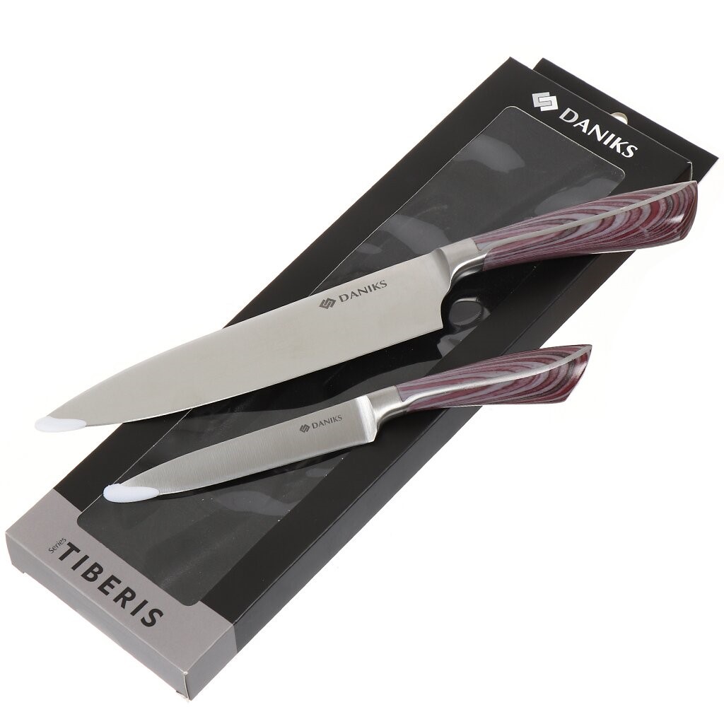 Набор ножей 2 предмета 20 см 12.5 см рукоятка пластик Daniks Тибр JA202042002