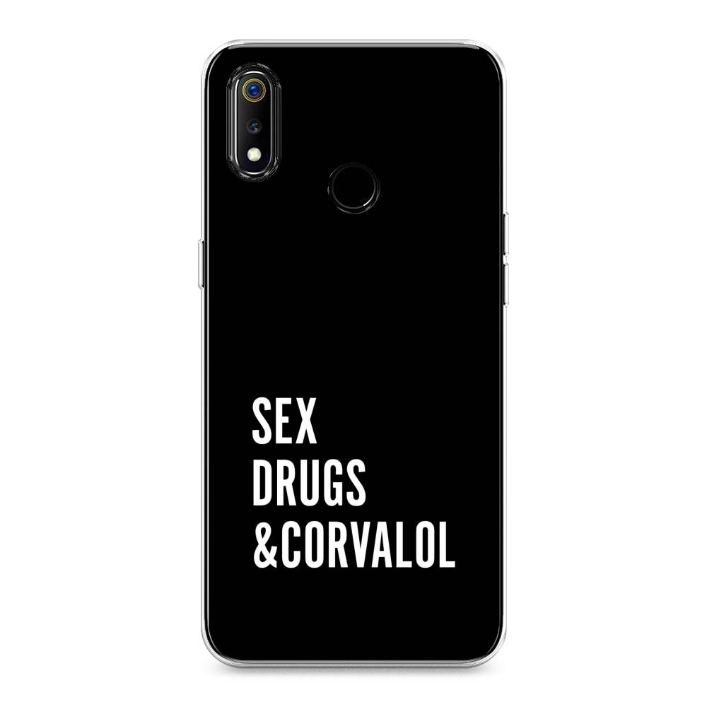 

Чехол на Realme 3 "Corvalol", Черный;серый;белый, 251050-6