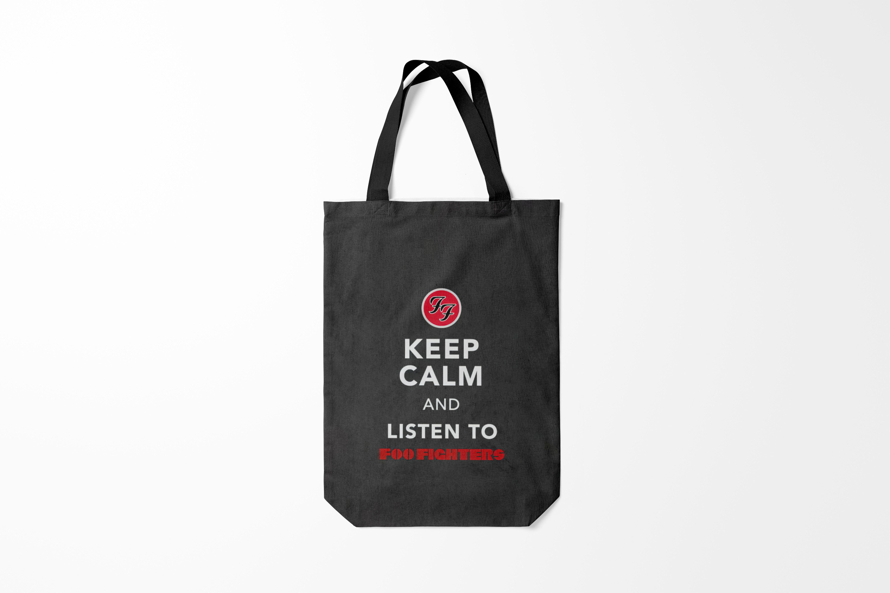 

Сумка шoппер унисекс Burnettie Foo Fighters KEEP CALM AND LISTEN TO, черный, Foo Fighters KEEP CALM AND LISTEN TO
