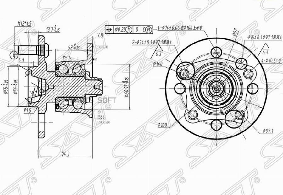 

Ступичный узел задн. TOYOTA COROLLA AE100-110 91-00 (барабан) 1шт