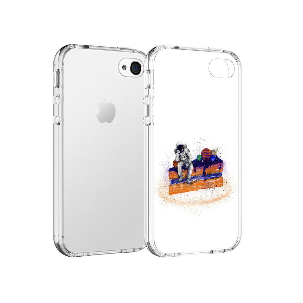 

Чехол MyPads Tocco для Apple iPhone 4 торт с планетами, Прозрачный, Tocco