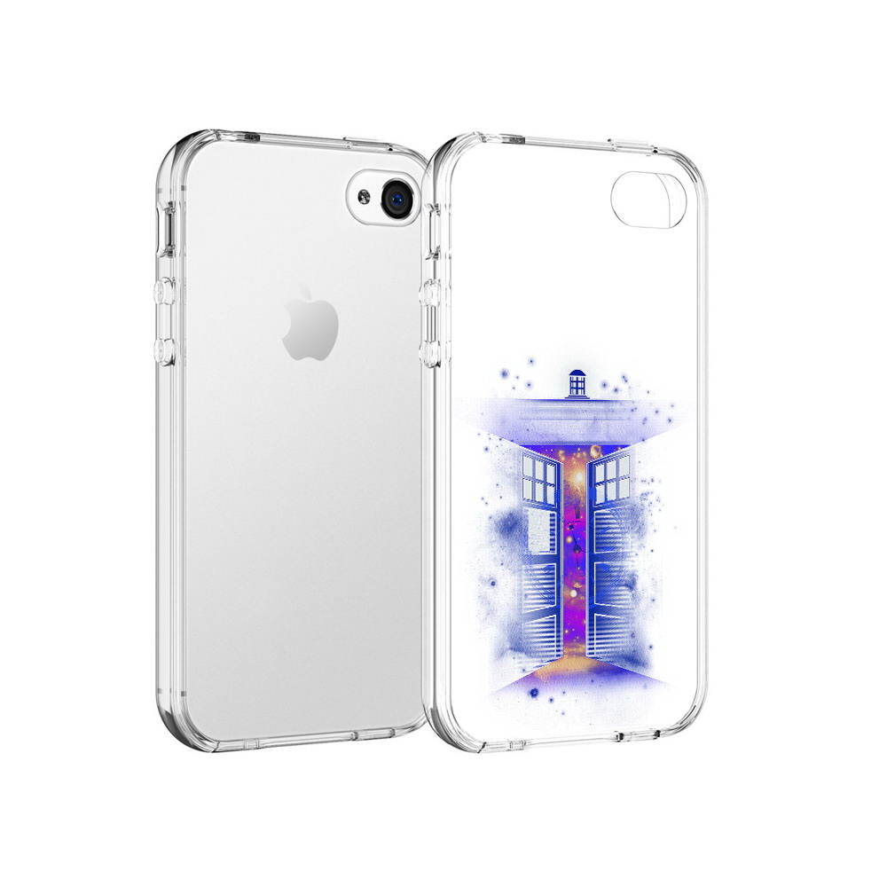 

Чехол MyPads Tocco для Apple iPhone 4 фиолетовый уголок абстракция, Прозрачный, Tocco