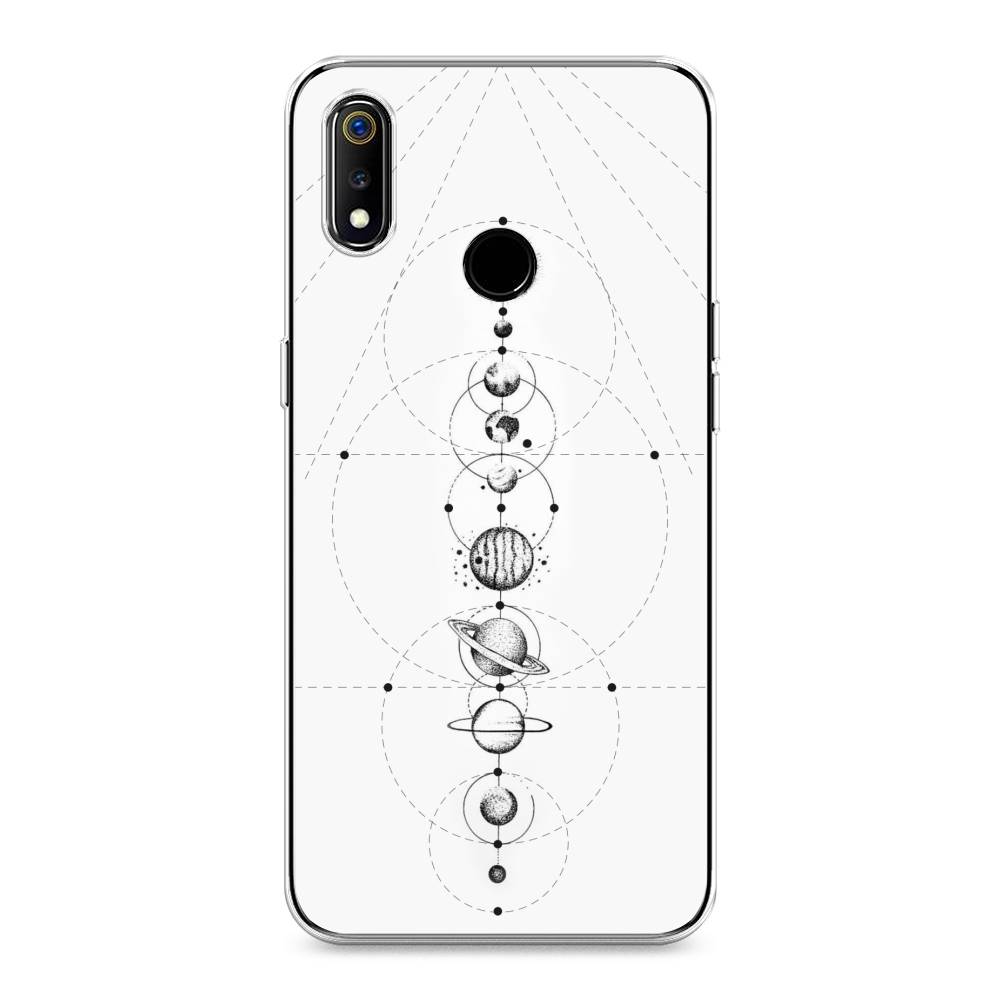 

Чехол на Realme 3 "Парад планет", Серый, 251050-2
