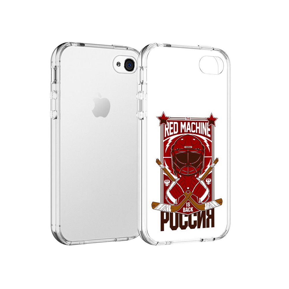 

Чехол MyPads Tocco для Apple iPhone 4 хоккей россия, Прозрачный, Tocco