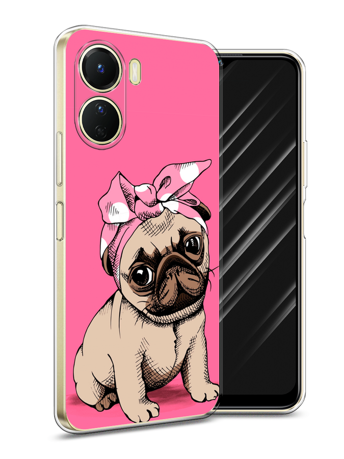 

Чехол Awog на Vivo Y16 "Dog Pin-Up", Розовый;бежевый, 267850-2