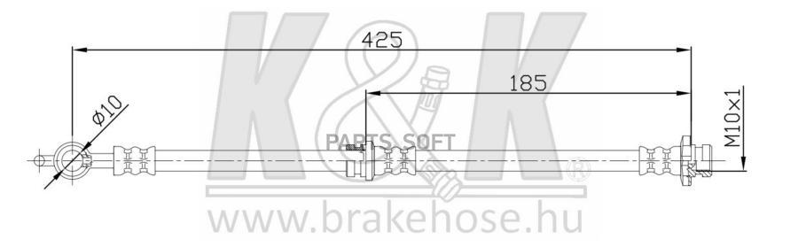 

K K FT4757 Шланг тормозной передн ISUZU: TROOPER 2.8 TD/2.3/2.6I/2.2 TD 87-91