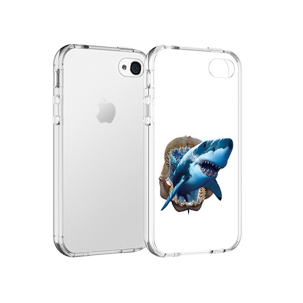 

Чехол MyPads Tocco для Apple iPhone 4 челюсти, Прозрачный, Tocco