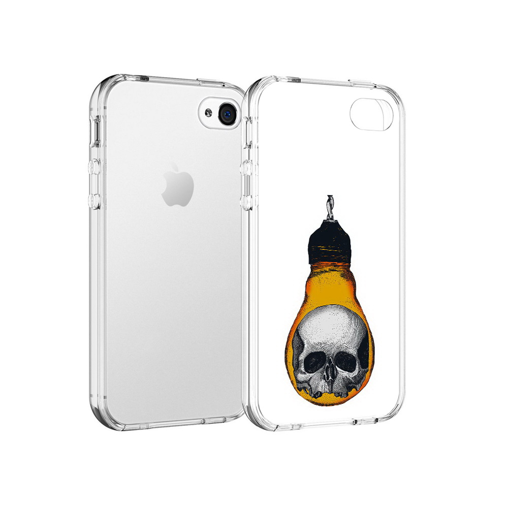 

Чехол MyPads Tocco для Apple iPhone 4 череп в лампочке, Прозрачный, Tocco