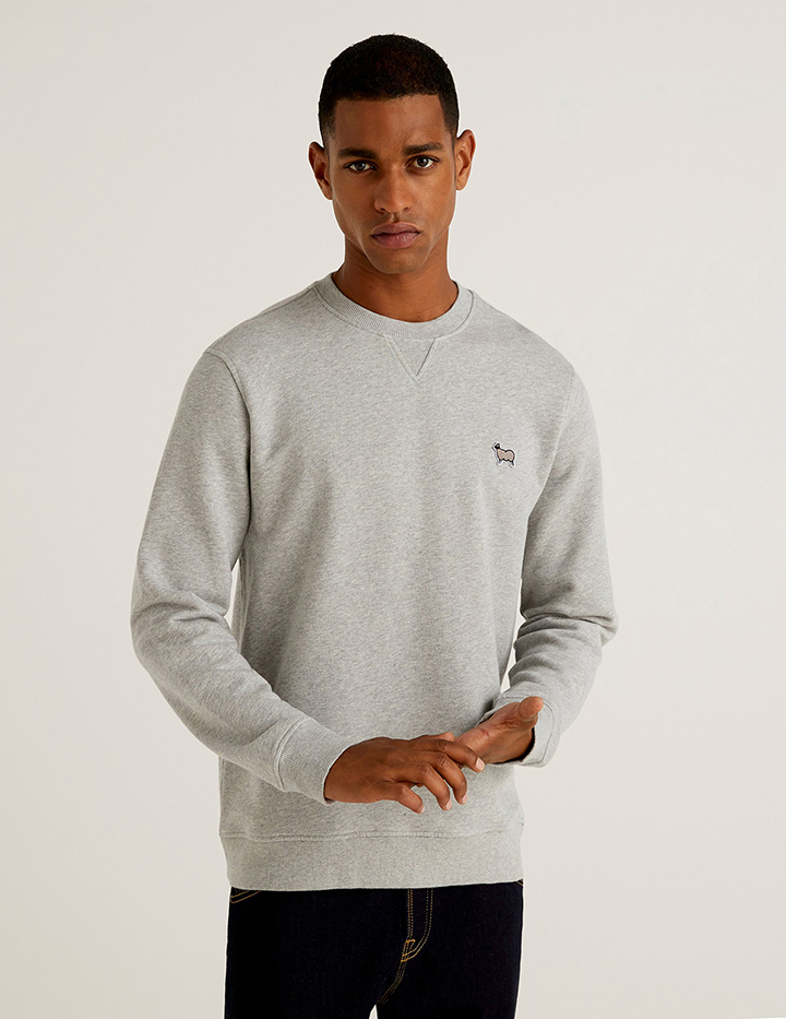 

Свитшот мужской United Colors of Benetton 21A_3J70U100C серый XS, 21A_3J70U100C