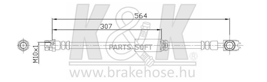 

K K FT6203 Шланг тормозной передн AUDI: A3 (8P1) 1.8 TFSI, S3 QUATTRO 07-