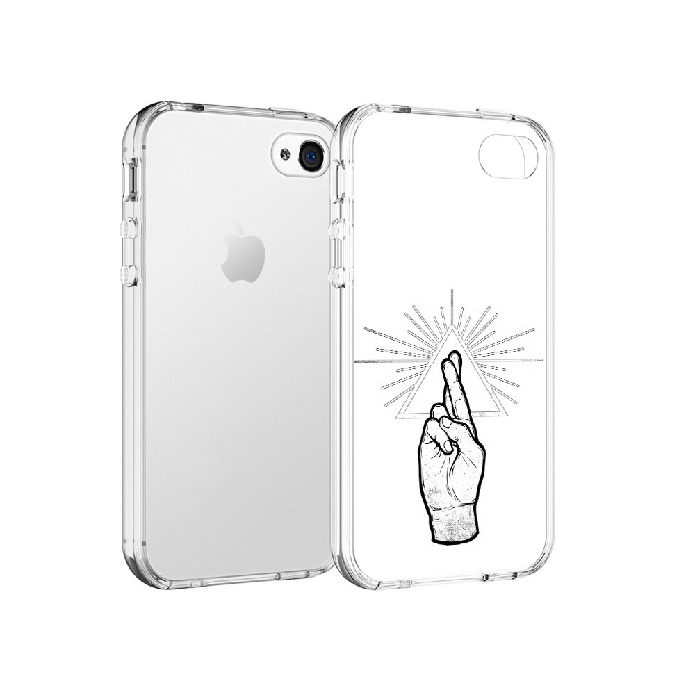 

Чехол MyPads Tocco для Apple iPhone 4 черно белая рука, Прозрачный, Tocco