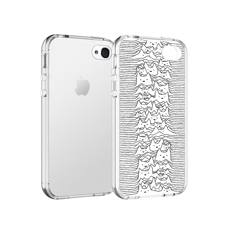

Чехол MyPads Tocco для Apple iPhone 4 черно белые коты 3D, Прозрачный, Tocco