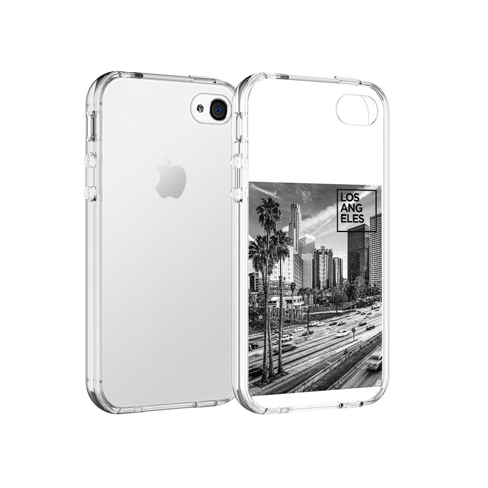 

Чехол MyPads Tocco для Apple iPhone 4 черно белый лос анджелес, Прозрачный, Tocco