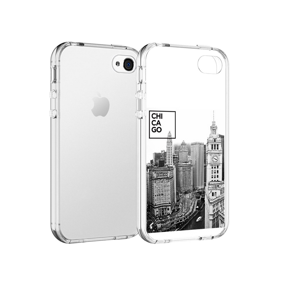 

Чехол MyPads Tocco для Apple iPhone 4 черно белый чикаго, Прозрачный, Tocco