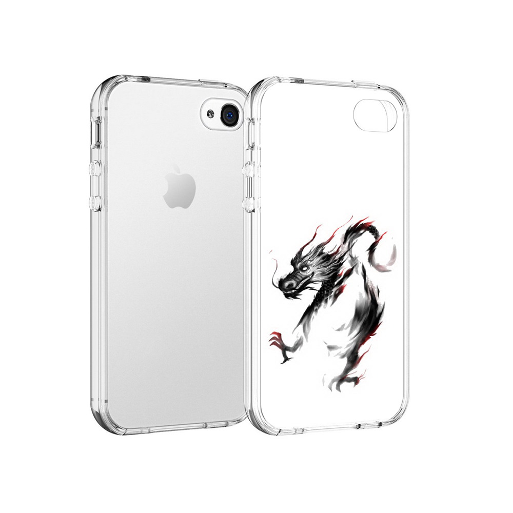 

Чехол MyPads Tocco для Apple iPhone 4 черный дракон, Прозрачный, Tocco