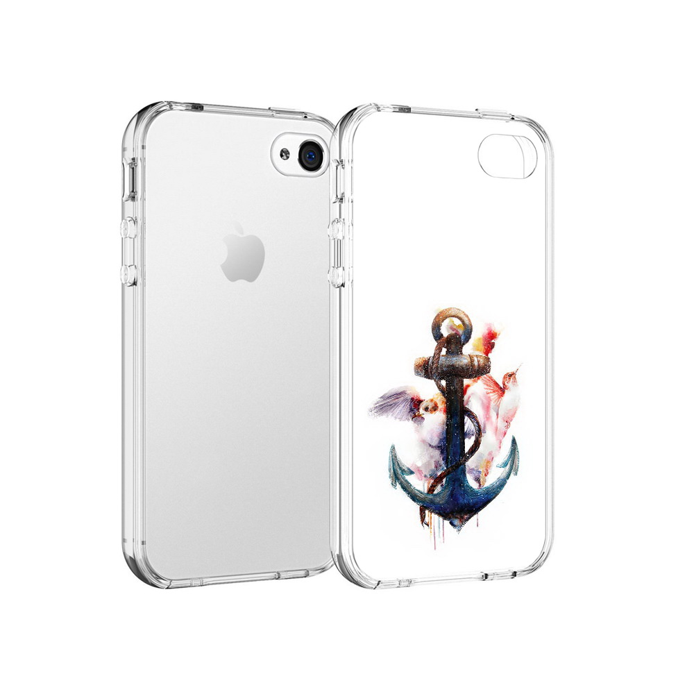 

Чехол MyPads Tocco для Apple iPhone 4 якорь с птицами, Прозрачный, Tocco