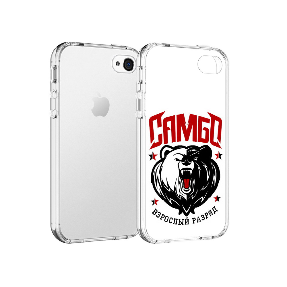 

Чехол MyPads Tocco для Apple iPhone 4 Единоборства Самбо медведь, Прозрачный, Tocco