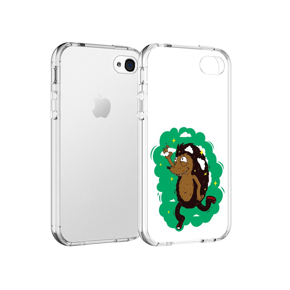 

Чехол MyPads Tocco для Apple iPhone 4 Ежик в облаках, Прозрачный, Tocco