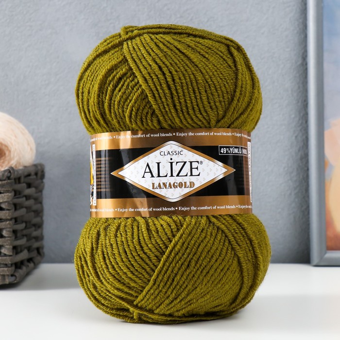

Пряжа Alize Lanagold 51% акрил, 49% шерсть 240м/100гр 758, Зеленый