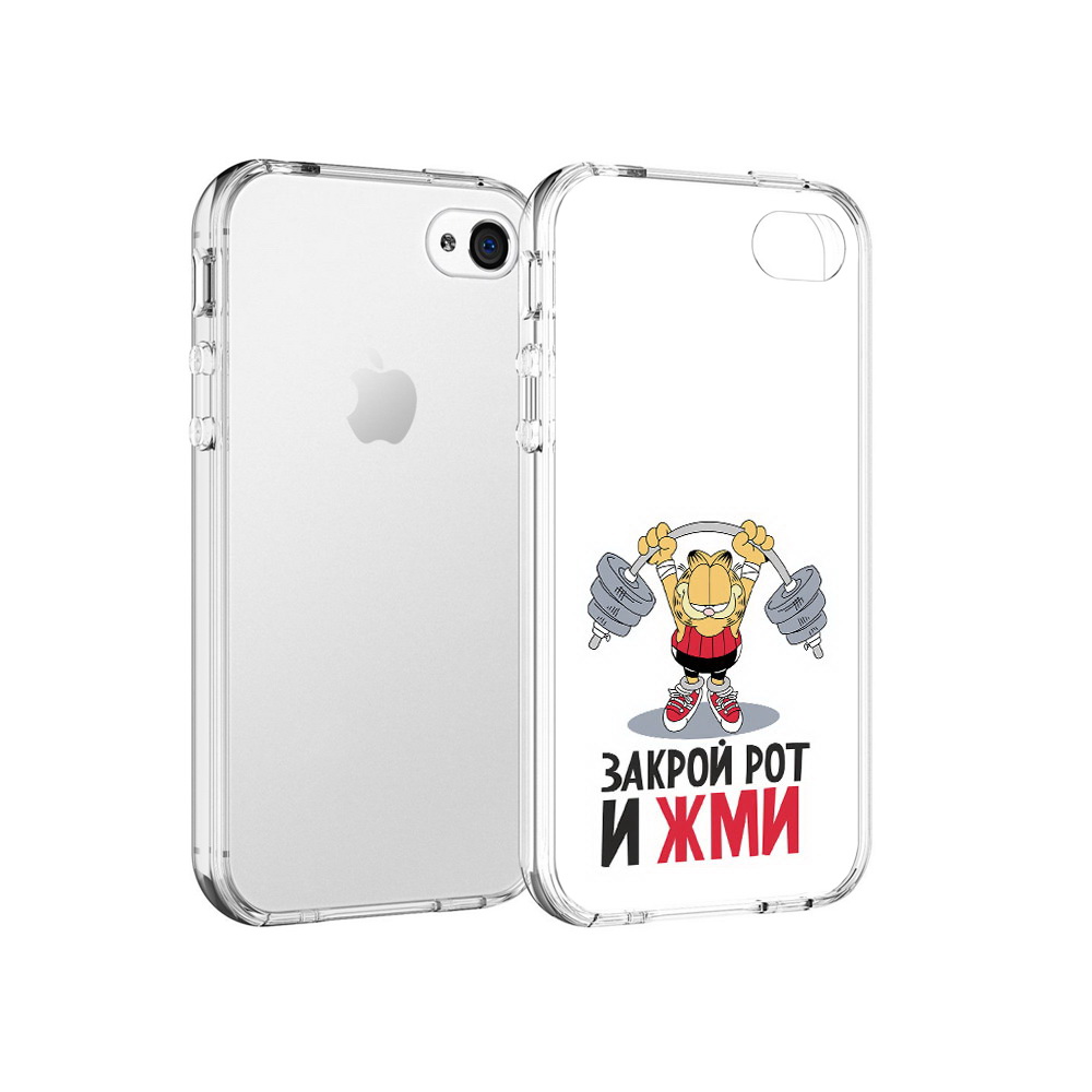 

Чехол MyPads Tocco для Apple iPhone 4 Закрой рот и жми, Прозрачный, Tocco