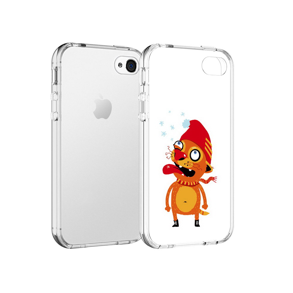 

Чехол MyPads Tocco для Apple iPhone 4 Зимний кот, Прозрачный, Tocco