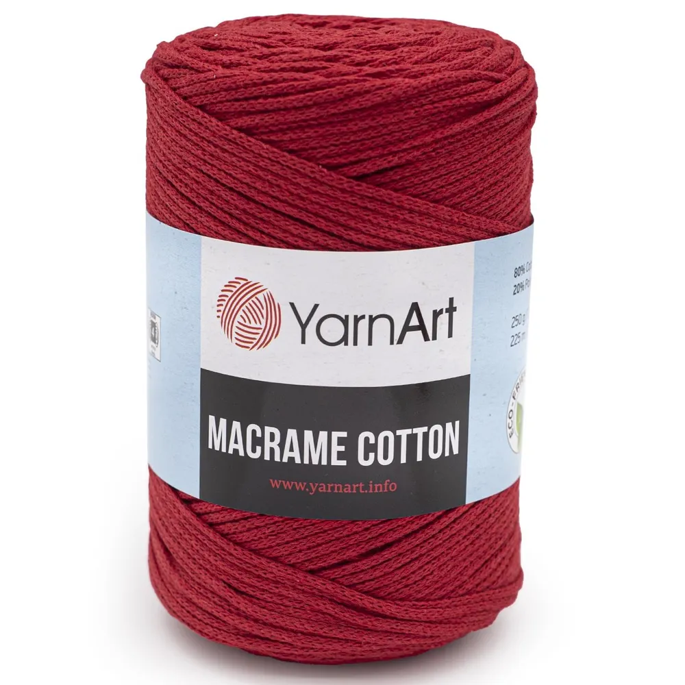 

Пряжа Macrame Cotton 20% полиэстер, 80% хлопок 225м/250гр (773 красный)