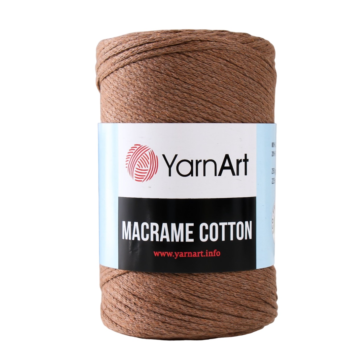 

Пряжа Macrame Cotton 20% полиэстер, 80% хлопок 225м/250гр (788 коричневый)