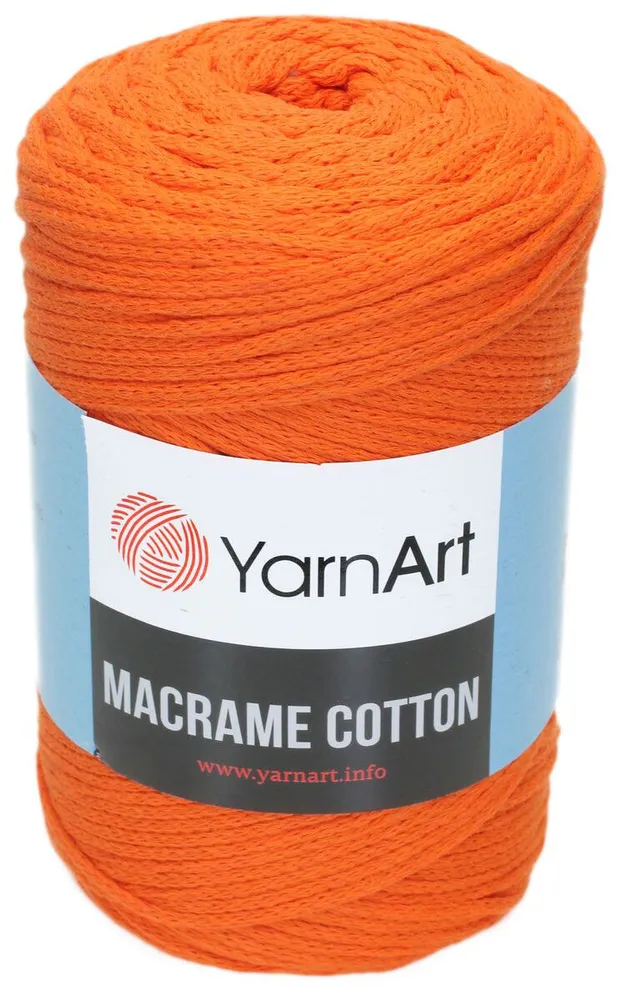 

Пряжа Macrame Cotton 20% полиэстер, 80% хлопок 225м/250гр (800 оранж.), Оранжевый
