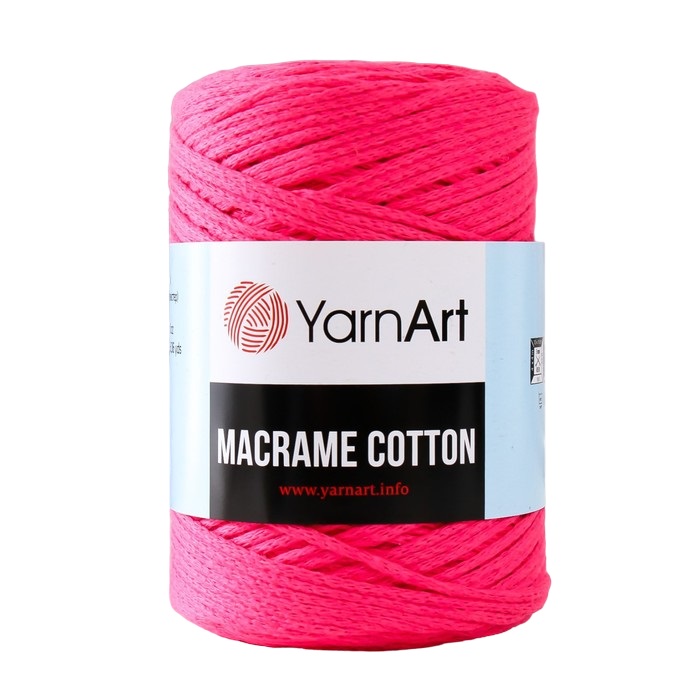 

Пряжа Macrame Cotton 20% полиэстер, 80% хлопок 225м/250гр (803 розов.флюр), Розовый