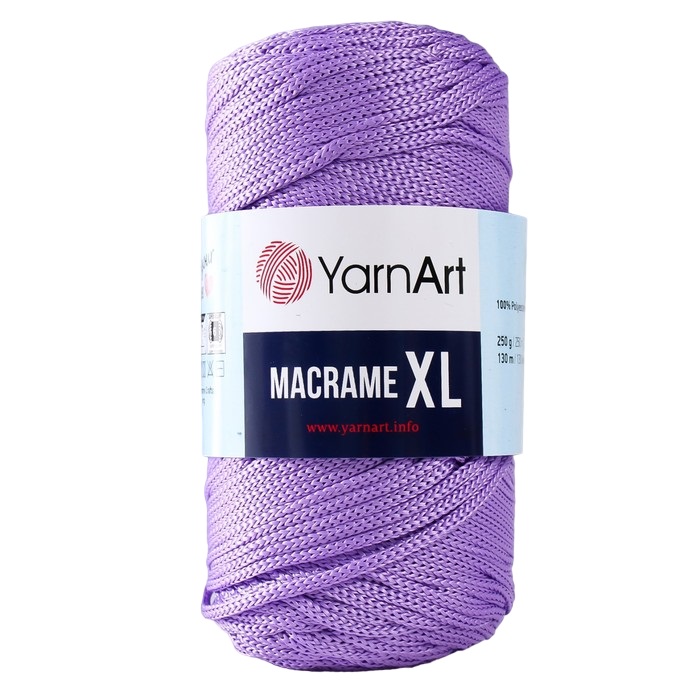 

Пряжа Macrame XL 100% полиэстер 130м/250г (135 сирень), Фиолетовый